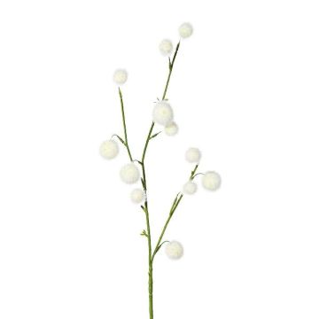 Artificial branch Gomphocarpus physocarpus BRAVON, with fruits, white, 31"/80cm