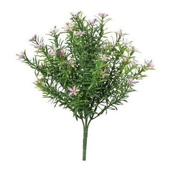 Artificial star flower bush BERLAN on spike, pink, 14"/35cm