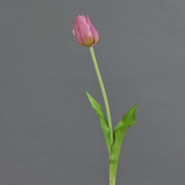 Artificial tulip LONA, lilac-green, 18"/45cm, Ø1.6"/4cm