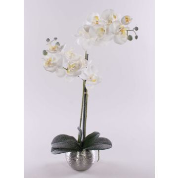Artificial Phalaenopsis orchid KAREN, decorative pot, frosted, white, 20"/50cm Artificial Phalaenopsis orchid KAREN, decorative pot, frosted, white, 20"/50cm