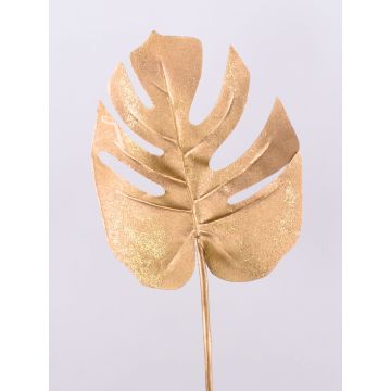 Artificial Philodendron Monstera Deliciosa leaf ASMERET with glitter, gold, 28"/70cm Artificial Philodendron Monstera Deliciosa leaf ASMERET with glitter, gold, 28"/70cm