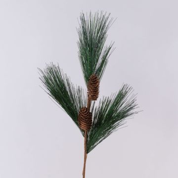 Artificial pine branch AZMERA with cones, green, 26"/65cm
