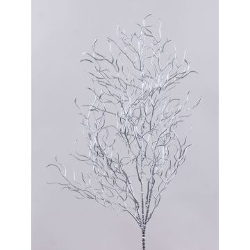 Decorative willow branch DONATELLA, silver, 28"/70cm