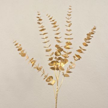 Artificial eucalyptus branch DORTJE, gold, 33"/85cm
