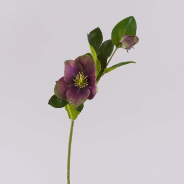 Artificial Christmas rose MITTWEIDA, violet-green, 14"/35cm Artificial Christmas rose MITTWEIDA, violet-green, 14"/35cm