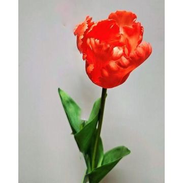 Plastic flower Parrot tulip PETSCHORA, orange, 26"/65cm