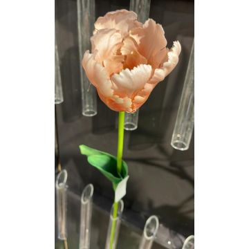 Plastic flower Parrot tulip PETSCHORA, apricot-pink, 26"/65cm