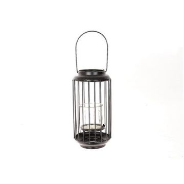 Lantern MUIRANDA with handle, metal, glass insert, black, 13"/32cm, Ø4.3"/11cm Lantern MUIRANDA with handle, metal, glass insert, black, 13"/32cm, Ø4.3"/11cm
