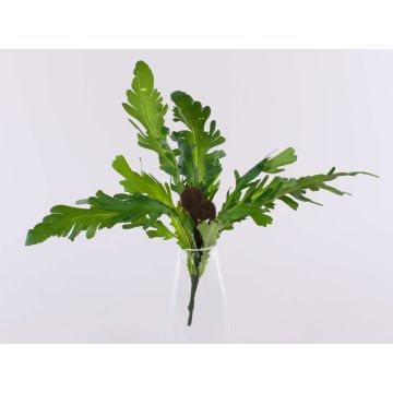Artificial bird's nest fern ADRIENNE on spike, green, 12"/30cm, Ø18"/45cm