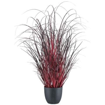 Artificial Pennisetum setaceum TUNPA in decorative pot, dark red, 24"/60cm