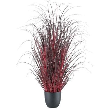 Artificial Pennisetum setaceum TUNPA in decorative pot, dark red, 31"/80cm