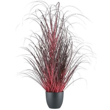 Artificial Pennisetum setaceum TUNPA in decorative pot, dark red, 3ft/100cm