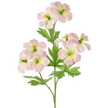 Artificial cranesbill branch ZEDENA, pink-cream, 70 cm, Ø 6 cm