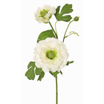 Artificial ranunculus branch SAGARA, white-green, 18"/45cm, Ø2"-3.5"/5-9cm Artificial ranunculus branch SAGARA, white-green, 18"/45cm, Ø2"-3.5"/5-9cm