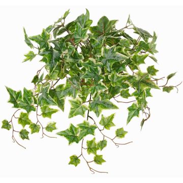 Artificial ivy hanging plant BESSIE on spike, Eco Collection, green-white, 22"/55cm