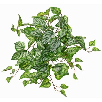 Artificial hanging plant satin pothos KEVINA on spike, Eco Collection, green-white, 22"/55cm