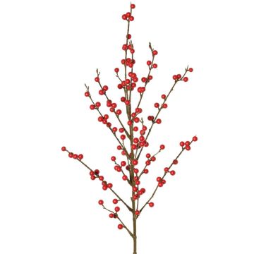 Artificial holly branch HIKERNA with berries, red, 35"/90cm Artificial holly branch HIKERNA with berries, red, 35"/90cm
