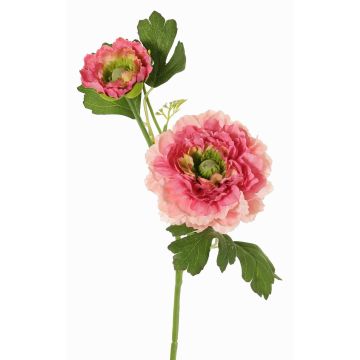 Artificial ranunculus branch SAGARA, pink-fuchsia-green, 18"/45cm, Ø2"-3.5"/5-9cm Artificial ranunculus branch SAGARA, pink-fuchsia-green, 18"/45cm, Ø2"-3.5"/5-9cm