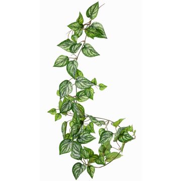 Artificial garland satin pothos KEVINA, Eco Collection, green-white, 5ft/160cm