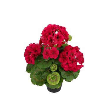 ELISABETTA artificial geranium in decorative pot, pink, 35cm