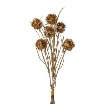 Artificial bunch of globe thistles TARFO, dry look, brown, 18"/45cm Artificial bunch of globe thistles TARFO, dry look, brown, 18"/45cm