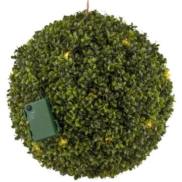 Artificial boxwood ball WUNDYR, LEDs, crossdoor, Ø35cm Artificial boxwood ball WUNDYR, LEDs, crossdoor, Ø35cm