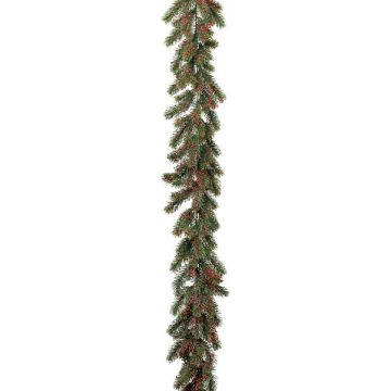 Artificial garland Fir SEMTAR with berries, green-red, 6ft/190cm