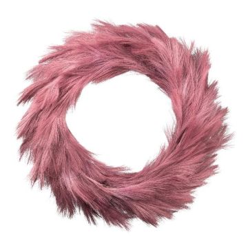 Decorative reed grass wreath MEFRO with panicles, dusky pink, Ø24"/60cm