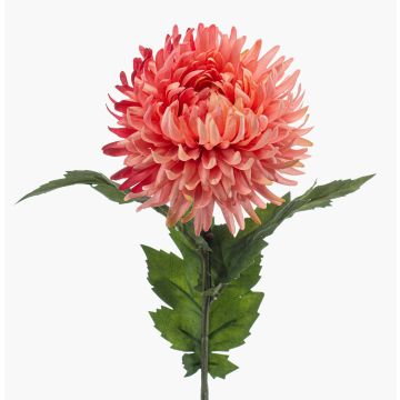 Artificial chrysanthemum SAXLER, coral, 60 cm, Ø 12 cm