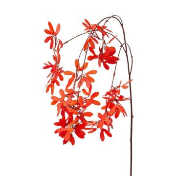 Decorative maple branch KLIMON with fruits, hanging, coral, 4ft/115cm