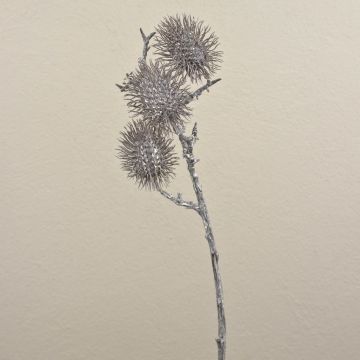 Artificial rambutan fruit branch WARDA, brown-white, 24"/60cm