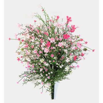 Artificial gypsophila bush JARMIN on a stem, crossdoor, pink, 45cm