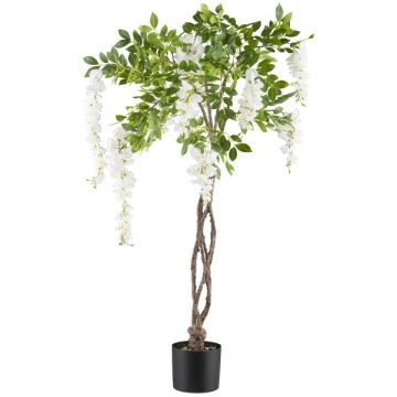 Artificial wisteria tree SINKE with flowers, braided artificial trunk, white, 4ft/115cm Artificial wisteria tree SINKE with flowers, braided artificial trunk, white, 4ft/115cm