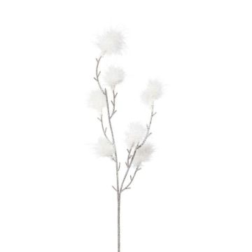 Decorative fothergilla branch SMORKE with flowers, white, 30"/75cm