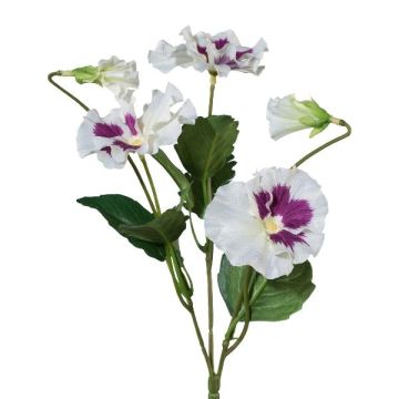 Decorative flower Pansy MONDYL, spike, white-purple, 10"/25cm