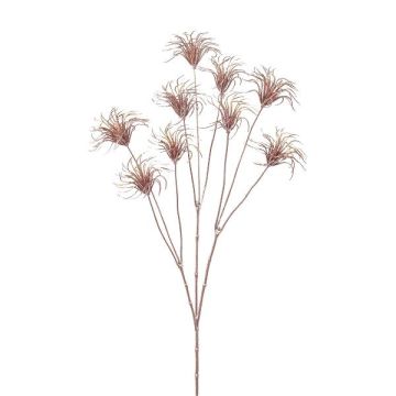 Artificial clematis seed head HARWAY, rose gold, 30"/75cm, Ø2.8"/7cm Artificial clematis seed head HARWAY, rose gold, 30"/75cm, Ø2.8"/7cm