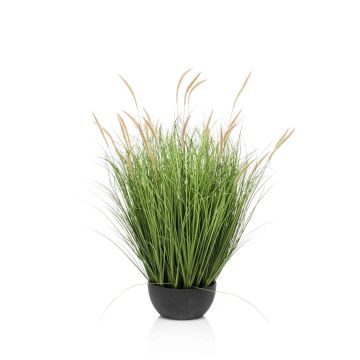 Artificial fountain grass WALERIAN in decorative bowl, with panicles, green, 31"/80cm
