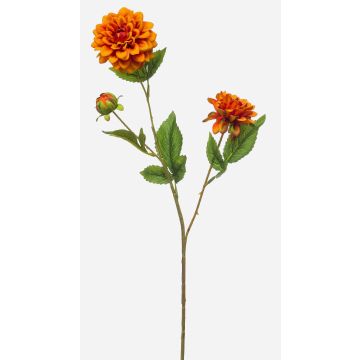 Artificial dahlia branch CEVAST, orange, 70cm, Ø7–8cm