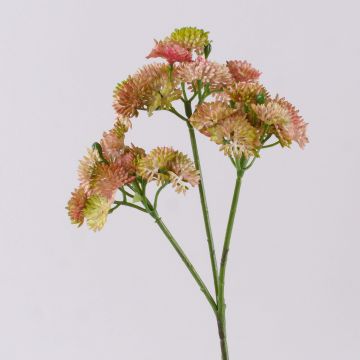 Artificial sedum branch JAROH, pink-green, 14"/35cm
