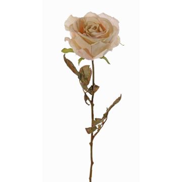 Artificial rose NAJMA, cream-pink, 26"/65cm, Ø3.9"/10cm