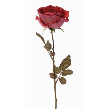 Artificial rose NAJMA, antique red-violet, 26"/65cm, Ø3.9"/10cm Artificial rose NAJMA, antique red-violet, 26"/65cm, Ø3.9"/10cm