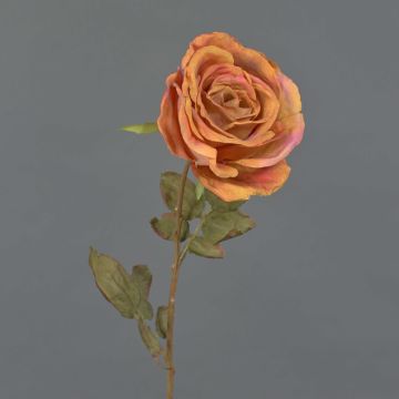 Artificial rose NAJMA, orange, 26"/65cm, Ø4.3"/11cm