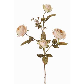 Artificial rose spray SITARA, cream-pink, 30"/75cm, Ø2"-3.1"/5-8cm Artificial rose spray SITARA, cream-pink, 30"/75cm, Ø2"-3.1"/5-8cm