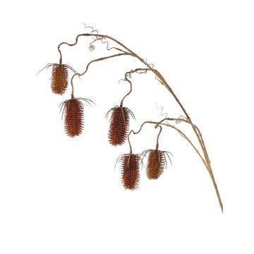 Artificial wild teasel LORCAN, brown-red, 4ft/120cm, Ø2.4"-3.1"/6-8cm
