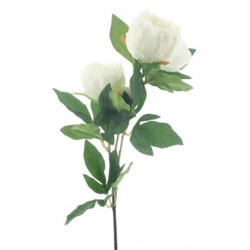 Decorative peony branch THEMIA, cream, 26"/65cm