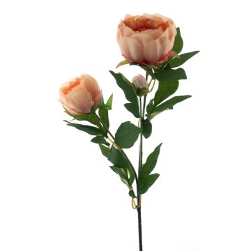 Decorative peony branch THEMIA, peach, 26"/65cm