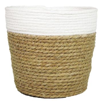 Storage basket DOMINGA, white-beige, 5"/13cm, Ø6.3"/16cm Storage basket DOMINGA, white-beige, 5"/13cm, Ø6.3"/16cm