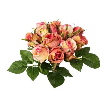 Artificial bouquet of roses MOLTA, pink, 12"/30cm
