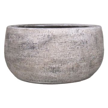 Decorative bowl made of ceramic AGAPE with texture, white-brown, 6"/15cm, Ø13"/33cm Decorative bowl made of ceramic AGAPE with texture, white-brown, 6"/15cm, Ø13"/33cm