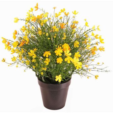 Impatiens decorative plant GISINDA in a decorative pot, yellow-orange, 16"/40cm Impatiens decorative plant GISINDA in a decorative pot, yellow-orange, 16"/40cm